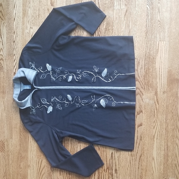 (1x) Koret Unstructured Zip Up Blazer ❤ Beaded Detailing ❤ Rayon Blend - Picture 1 of 9